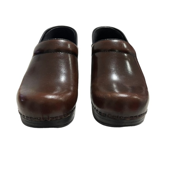 Dansko Professional Leather Clog Brown Size 37 Reinforced Toe - Picture 3 of 10